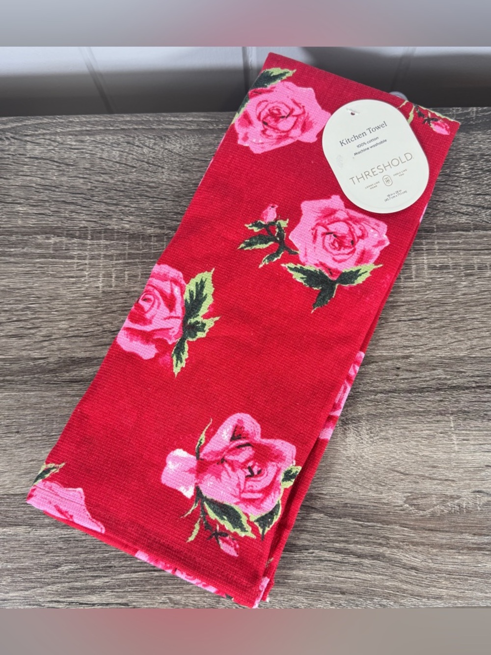 NEW Threshold Pink Rose Floral Hand Towels
